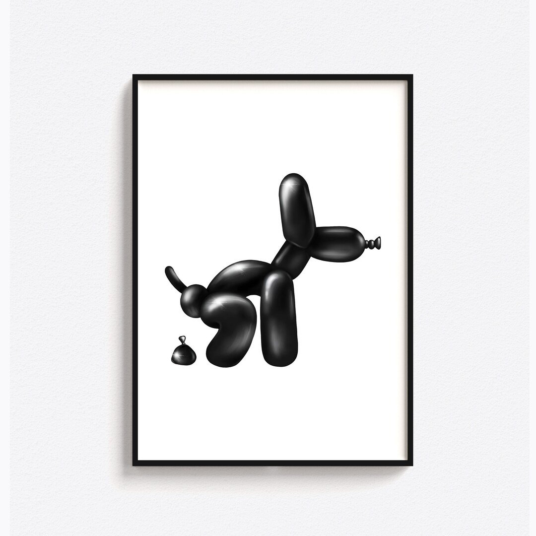 balloon-dog-bathroom-wall-art-bathroom-print-black-balloon-dog-print