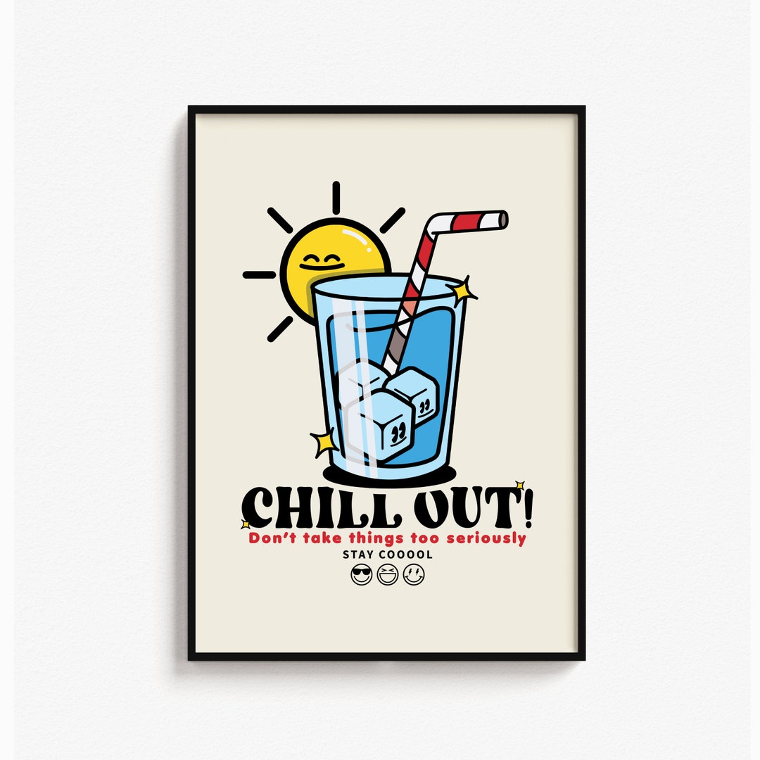Retro Chill Out Wall Art Retro Print Funky Print Maximalist - Etsy