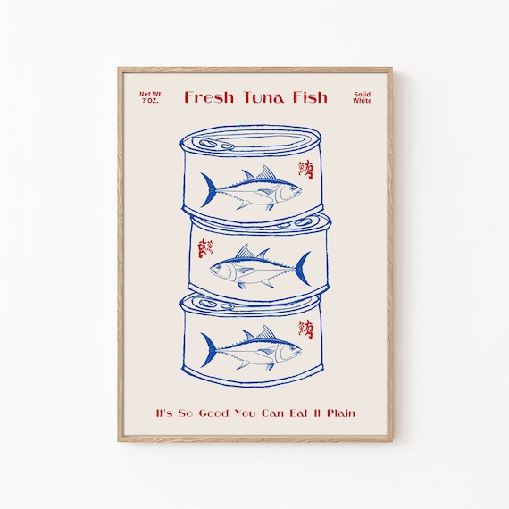 Retro Tuna Can Print: Kitchen Wall Art (Digital Download)