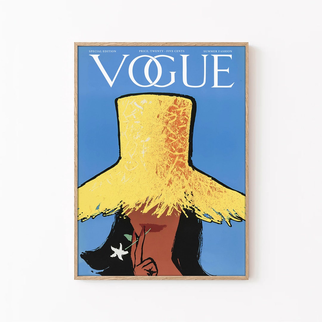 Vogue Cover Poster Vintage Vogue Poster Vogue Inspired Art Etsy