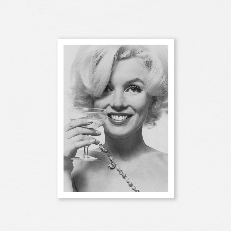 Marilyn Monroe, Black and White, Wall Art, Bar Wall Art, Mini Bar
