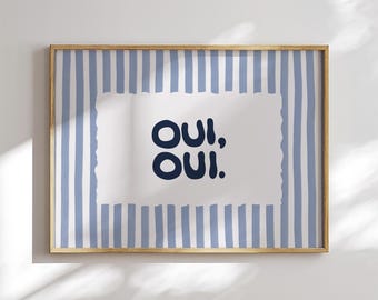 Oui Oui French Bathroom Art Print, Paris Powder Room Decor (Digital Download)