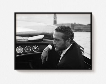 Paul Newman, Black And White, Wall Art, Home Decor, Vintage Photography, Old Photo, Digital Download, Printable Wall Art