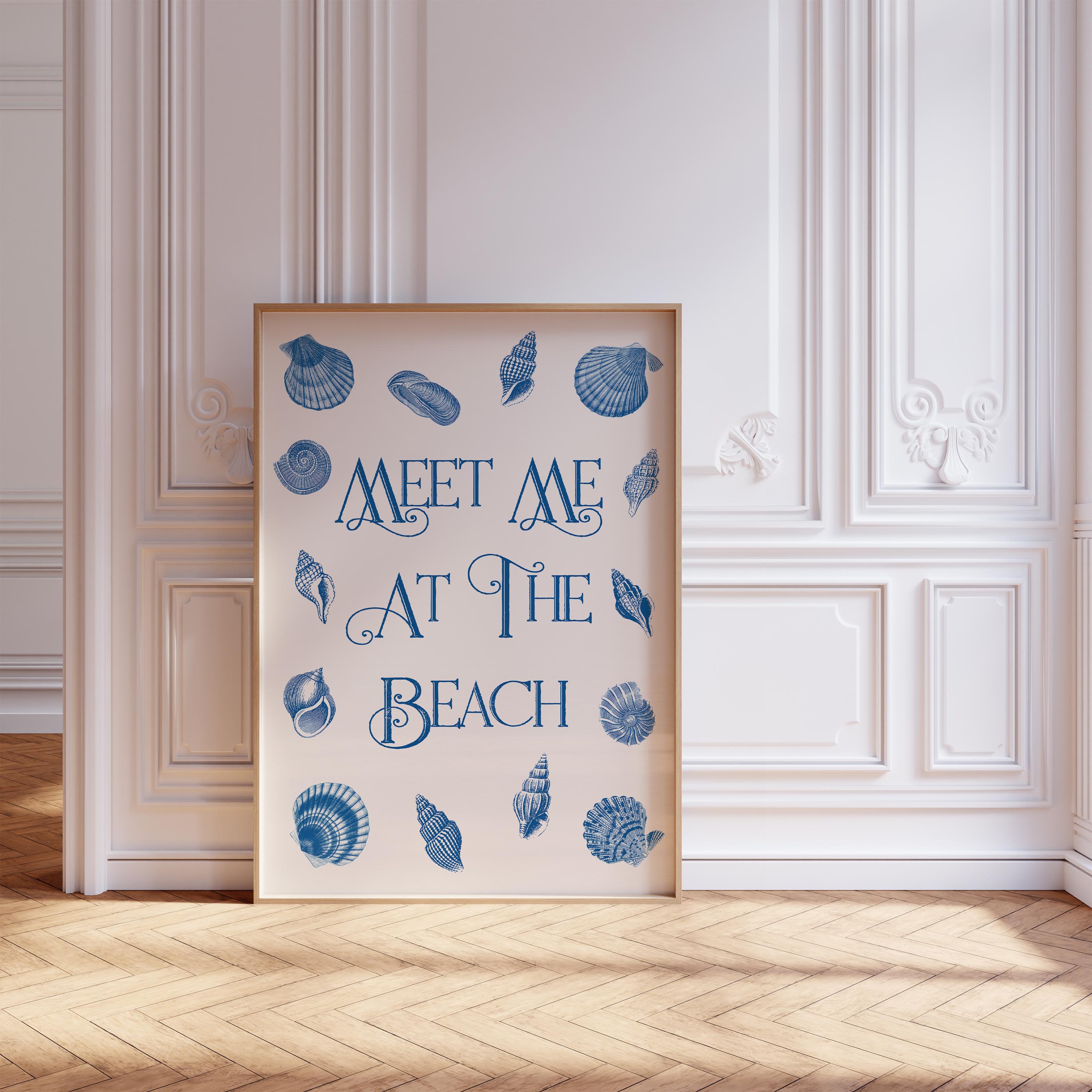 3 stampe artistiche da parete con bikini blu costiero