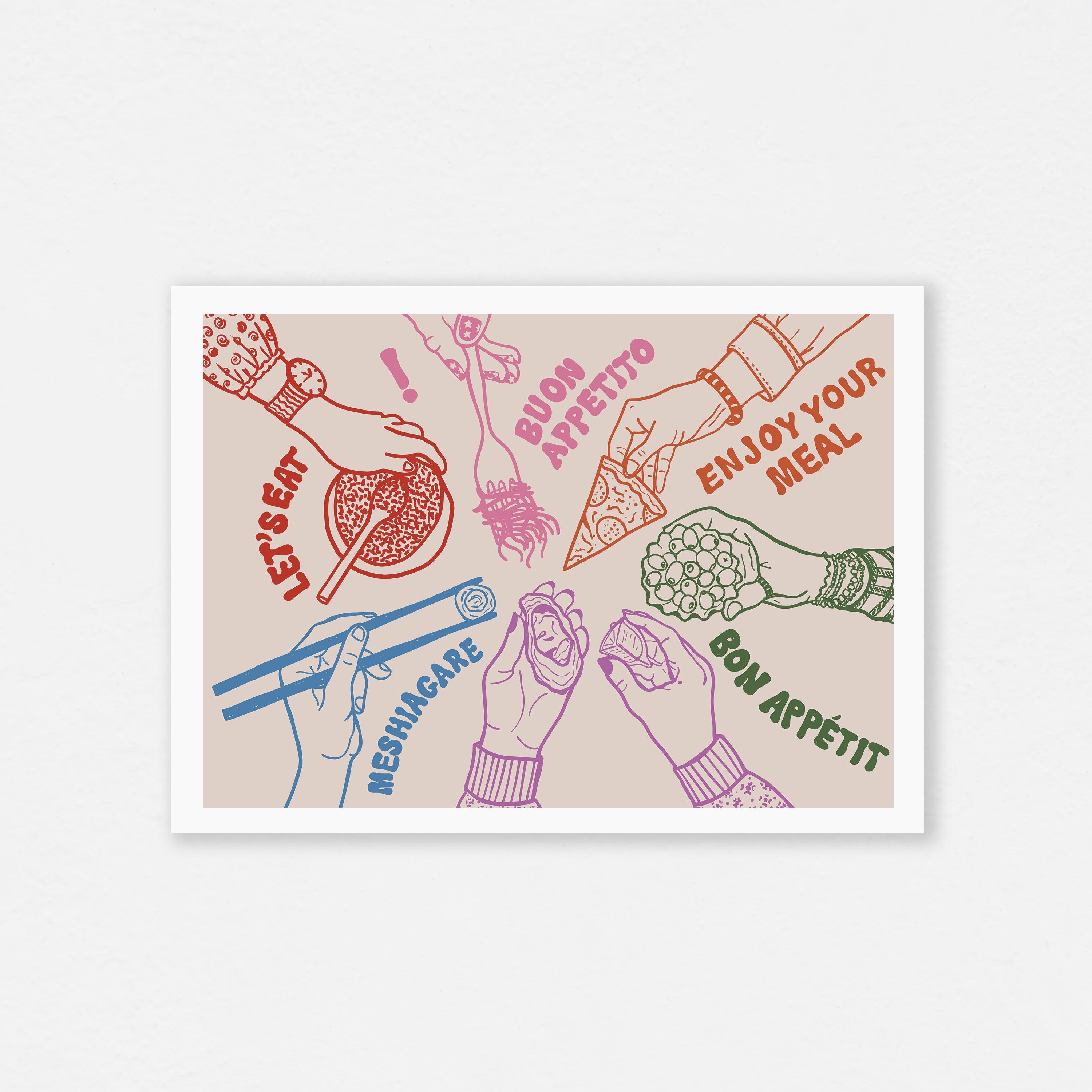 set of 2 bon appetit prints, retro cooking prints,... Retro Kitchen Print: Bon Appetit, Let's Eat Art (digital Download) - Etsy
