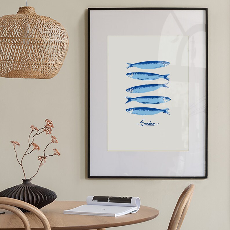 Lustiges Fisch Wandbild - Leinwand Druck Für Wohnzimmer, Bad & Küche 30x45cm