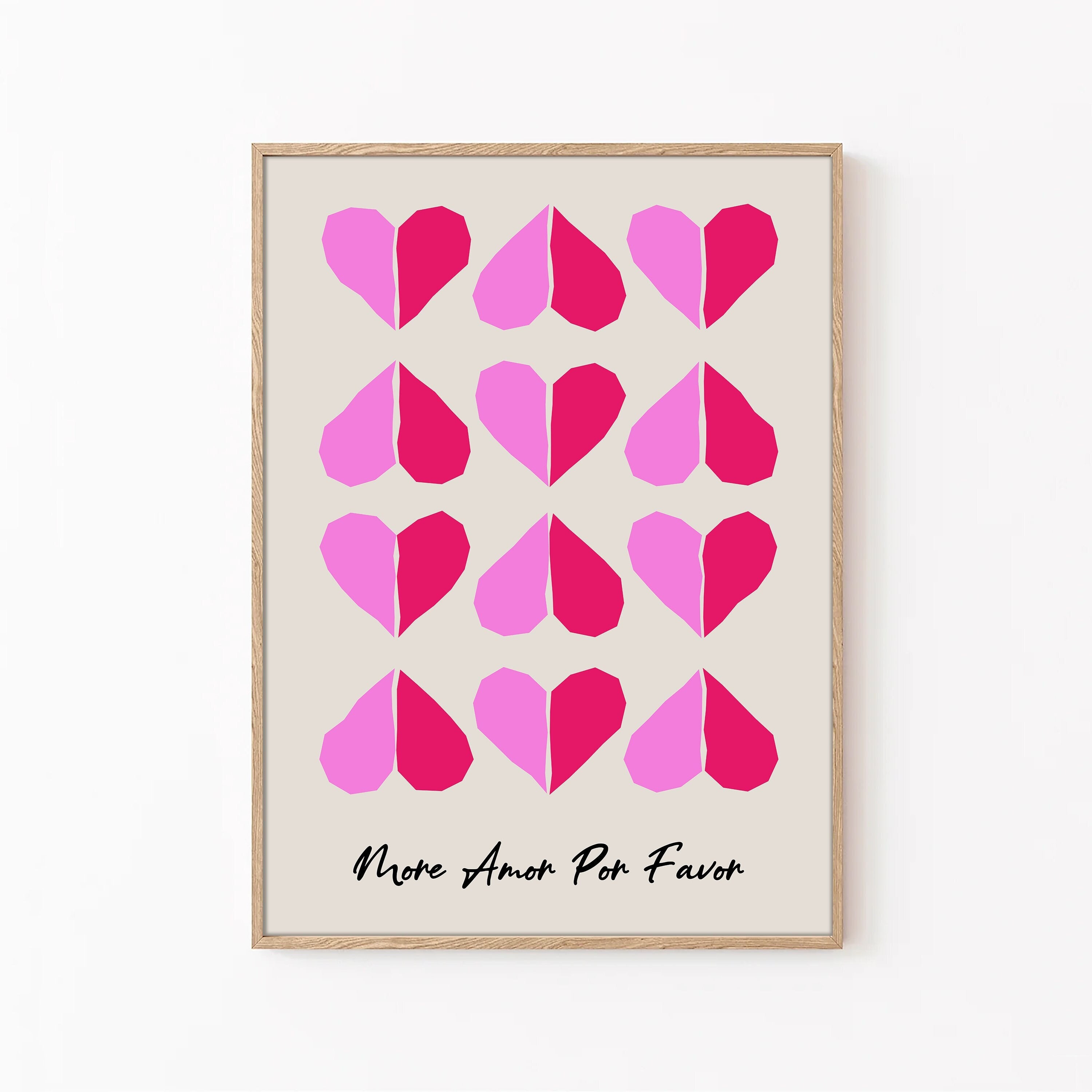 Pink Hearts Wall Art: Y2K Amour Poster (Digital Download)