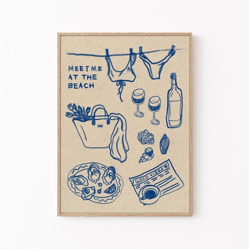 Meet Me at the Beach Art Print: Coastal Summer Vibes (Digital Download)