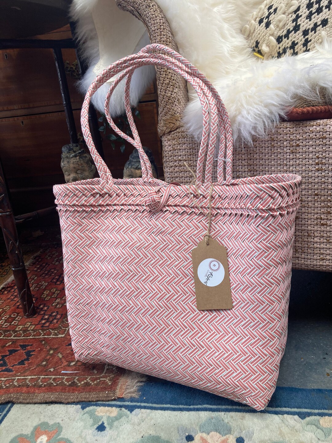 Basket Bag Made From Recycled Plastic Bottles Perfect Shopper Etsy UK