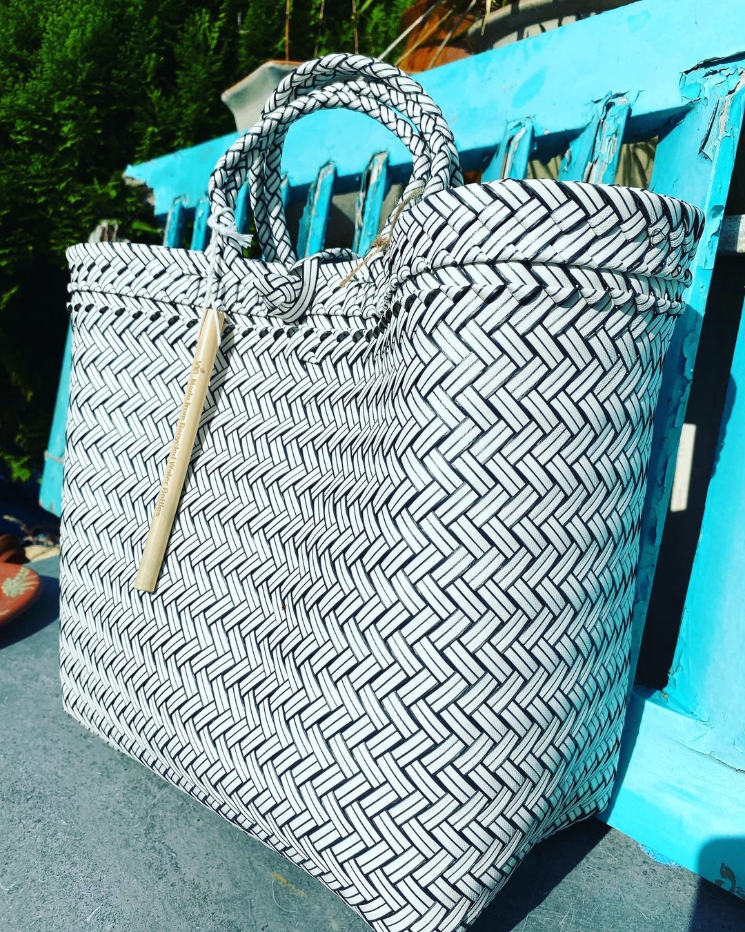 Basket Bag Made From Recycled Plastic Bottles Perfect Shopper Etsy UK