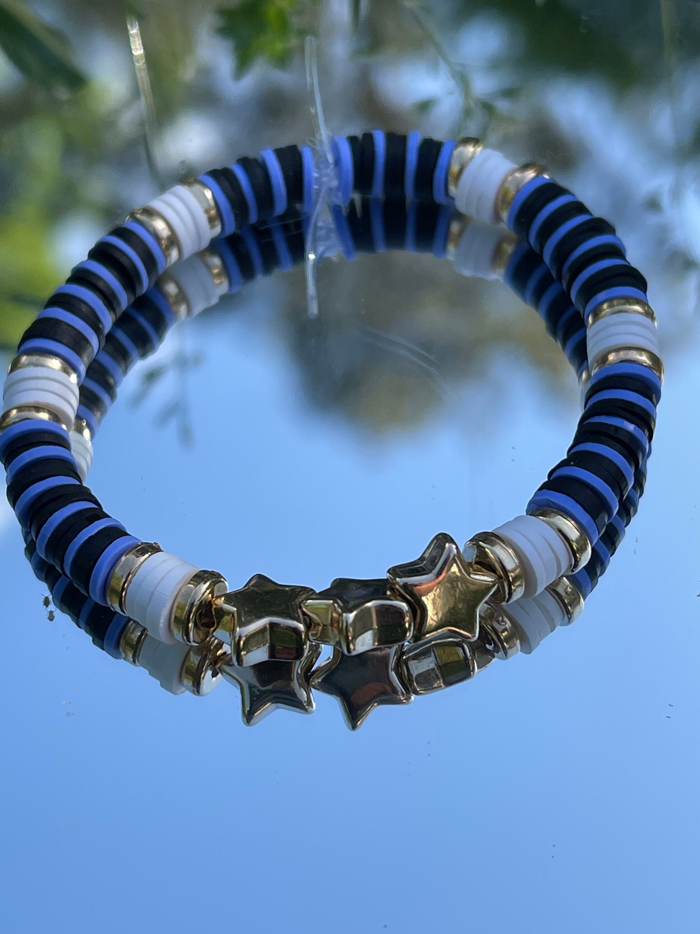 Blue Clay Bead Bracelets 