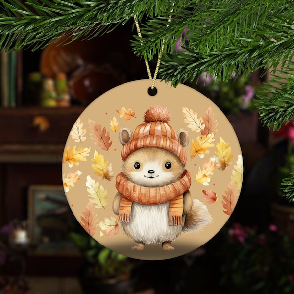 Woodland creature charm - hanging ornament - Christmas tree decoration - Xmas tree bauble - tree charm - room charm - hedgehog gift