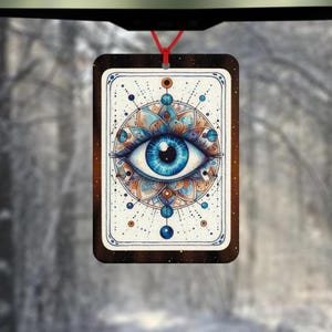 Désodorisant pour voiture carte de tarot mauvais œil - cadeau mauvais œil - cadeau spirituel - cadeau surnaturel - malédiction de la carte de tarot - accessoires de voiture - cadeau d'envie