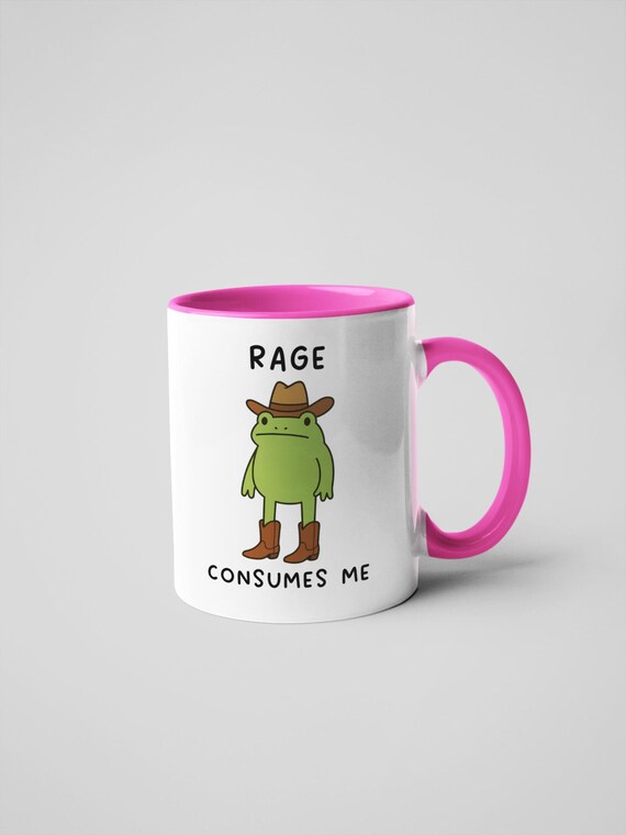 Funny Cowboy Frog Mug - Rage Consumes Me Frog Mug - Funny Work Mug - Office Mug - Funny Frog Gifts - Friendship Gift - Work Colleague Gift