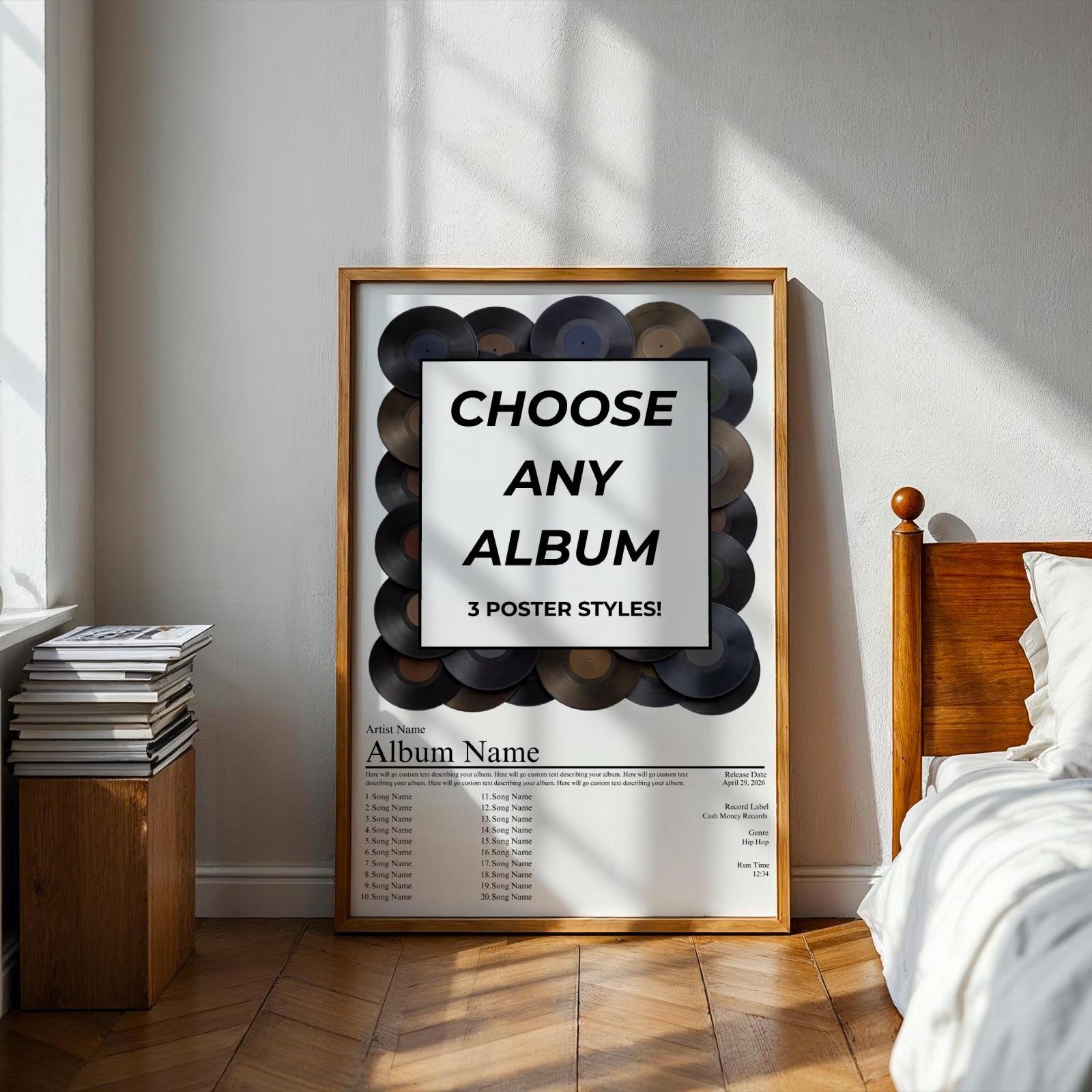 Set of 3 Album Posters, Wall Art Home Decor, Custom Music Gift, Album ...