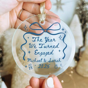 First Christmas Engaged Ornament, Personalized Engagement Gift for Couples, Custom Engagement Christmas Keepsake, Engaged Christmas Ornament