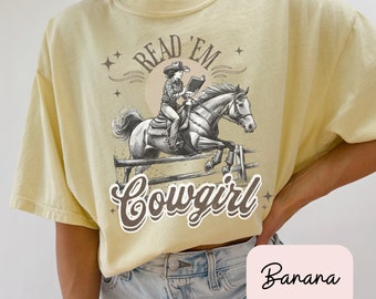 Read Em Cowgirl Western Bookish Shirt,Funny Reader Book Addict,Book Lover Gift, Bookish Gift For Her, Spicy Books, Dark Romance,BookTok Gift