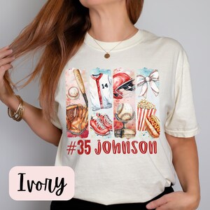 Chemise de maman de baseball personnalisée, chemise de maman de baseball surdimensionnée, chemise de numéro de baseball personnalisée, cadeau de baseball, t-shirt de fan de baseball, t-shirt de maman de sport