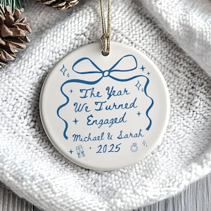 First Christmas Engaged Ornament, Personalized Engagement Gift for Couples, Custom Engagement Christmas Keepsake, Engaged Christmas Ornament