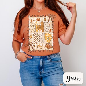 Comfort Colors Side Bae Funny Fall Thanksgiving Shirt,Fall Women&#39;s T Shirt,Womens Pumpkin Shirt, Thanksgiving Gifts, Autumn Shirt for her