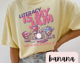Literacy Is My Jam And I&#39;m Here To Spread It Shirt, Literacy Teacher Shirt, English Teacher Shirt, Literary Teacher Shirt, English Coach