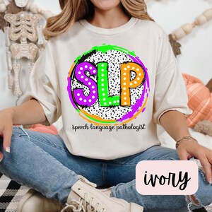 SLP Comfort Colors Halloween Speech Language Pathologist Shirt SLP Gifts Future Speech Therapist Graduation Gift Speech Therapy Crewneck