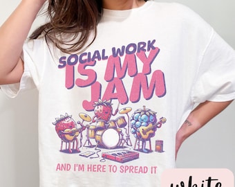 Retro Social Worker Shirt, Social Work Is My Jam,Gift For Social Worker, School Counselor Shirt, Therapist Shirt, Social Worker School Shirt