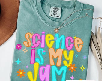 Preppy Science Is My Jam Comfort Colors Shirt,Biology Teacher Shirt,science teacher shirt,teacher appreciation gift,Chemistry Teacher Shirt
