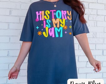 Preppy History Is My Jam Comfort Colors Shirt,history teacher shirt,social studies shirt,history shirt,history teacher gift,history tee