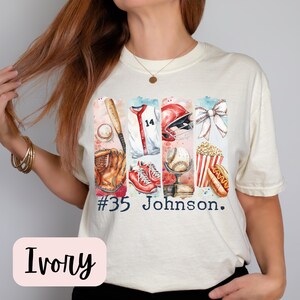 Chemise de maman de baseball personnalisée, chemise de maman de baseball surdimensionnée, chemise de numéro de baseball personnalisée, cadeau de baseball, t-shirt de fan de baseball, t-shirt de maman de sport