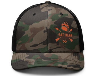 Cappello da cacciatore Eat Bear, cappello da caccia, cappello da cacciatore per lui, regalo per la festa del papà, regalo per cacciatore, regalo per marito, cacciatore, caccia, cappello da caccia