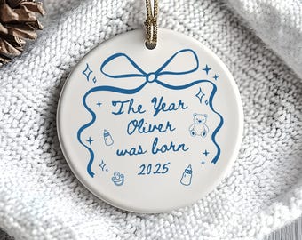 Personalized Baby’s First Christmas Bauble Custom Year