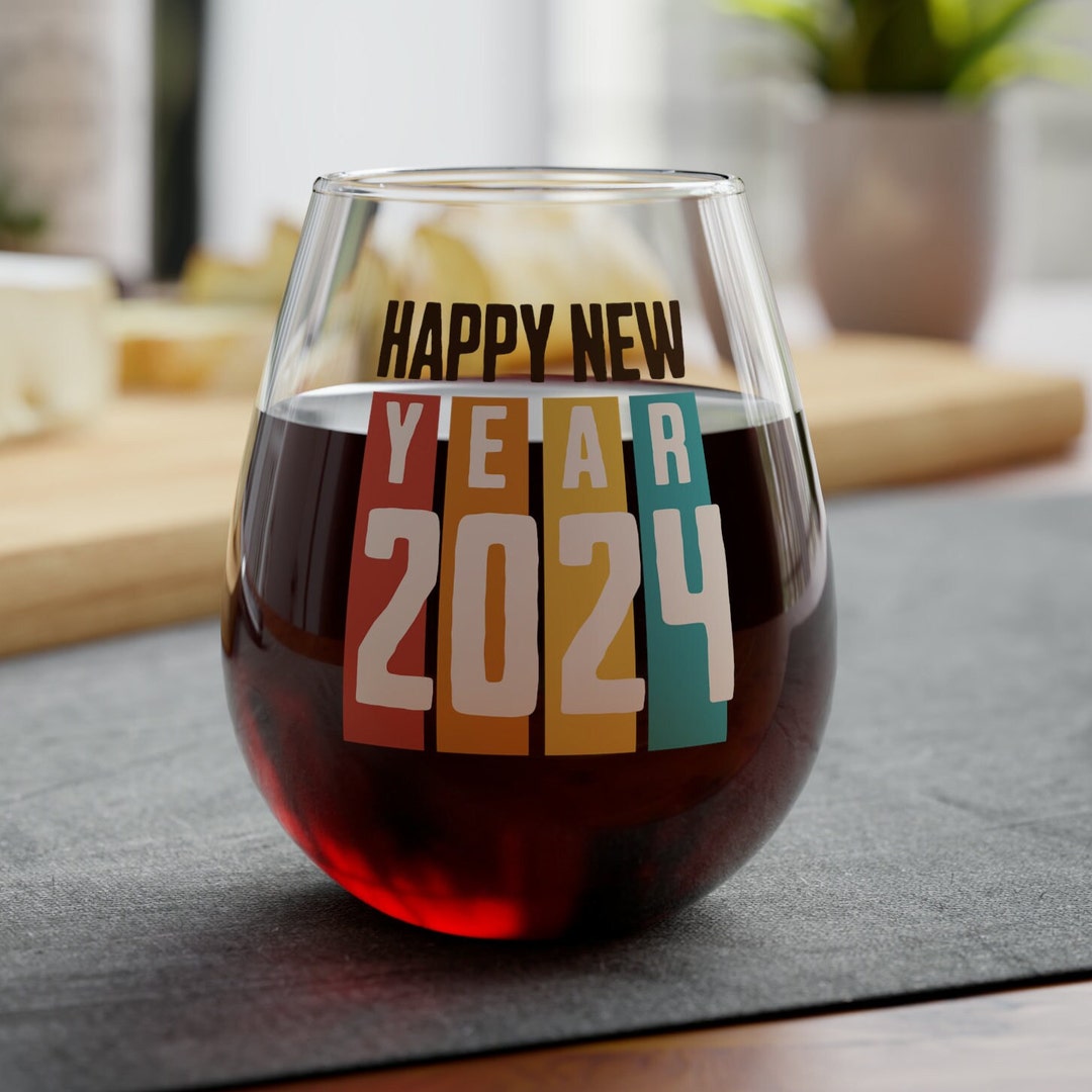 Happy New Year 2024 Celebration Wine Glass,new Years Eve Wine Glass,new Years Eve Party Favor
