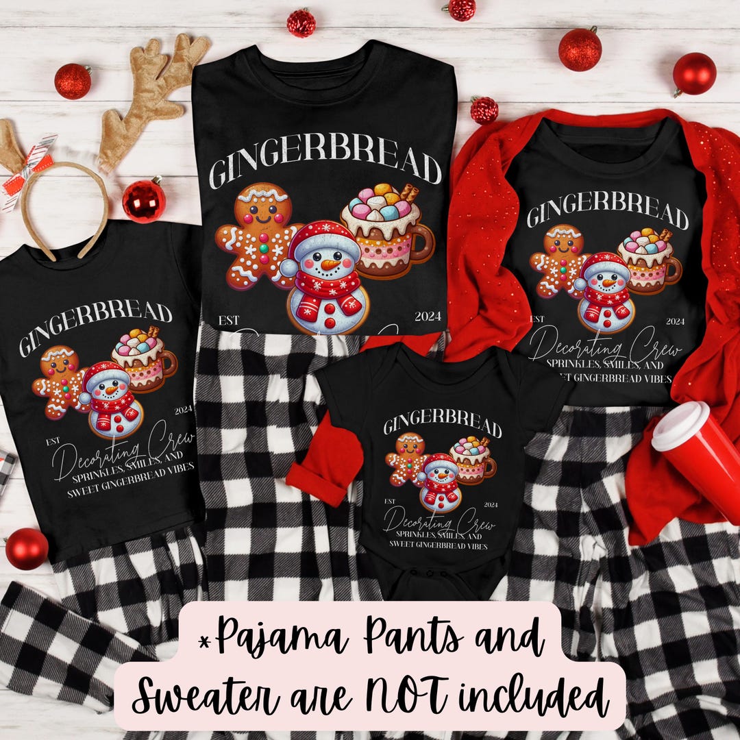 Gingerbread Pyjamas Family Gingerbread Christmas Pajamas,matching Family Christmas Pajamas ...
