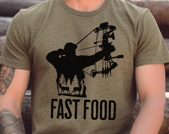 Hunting T-Shirt Men,Funny Joke Hunting Shirt,Dad Hunter,Deer Shirts, Rude Offensive Gifts For Hunters,Fast Food Deer,Fathersday Gift for him