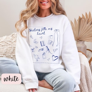 History Doodle Trendy Sweatshirt,History Lover Shirt,history teacher Crewneck,social studies shirt,history sweatshirt,history teacher gif