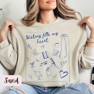 History Doodle Trendy Sweatshirt,History Lover Shirt,history teacher Crewneck,social studies shirt,history sweatshirt,history teacher gif