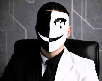 Minimalist Smile Mask | Expression Face Mask | White PLA Cosplay Mask | Creepy Cute Costume Mask | Halloween Party Prop