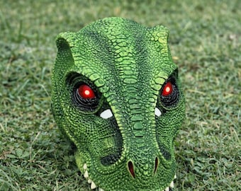 Realistische Dinosaurier Maske T-Rex Kopf | Halloween Cosplay Maske | Schaurig Tierkostüm Helm | Lebensechte Kreatur Maske | Party Prop Geschenk