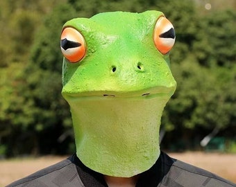 Handmade masks Frog masks Hand cut rubber Latex masks