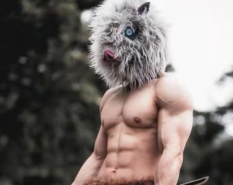 Handgefertigte Masken Eber Maske Handgeschnittene Halloween-Maske aus Gummi