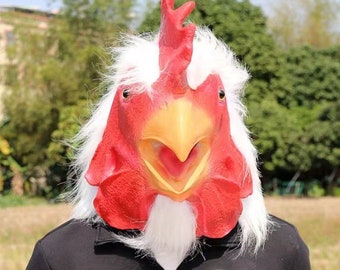 Rooster mask latex mask animal mask Hand-made masks