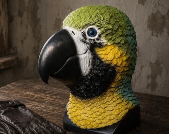 Realistische Papageien Kopf Maske | Volle Kopf Vogel Cosplay Maske | Tropisches Tier Kostüm Maske | Halloween-Party-Requisite