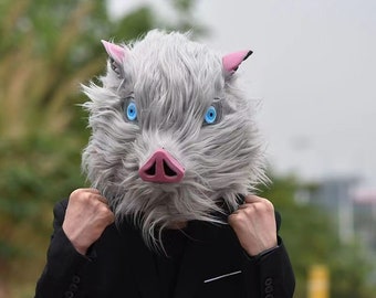 Maschere fatte a mano Maschera di cinghiale Maschera di Halloween in gomma tagliata a mano