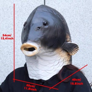 Handmade animal masks Fish head masks Hand cut rubber masks Funny masks Latex masks Mermaid monster image 2