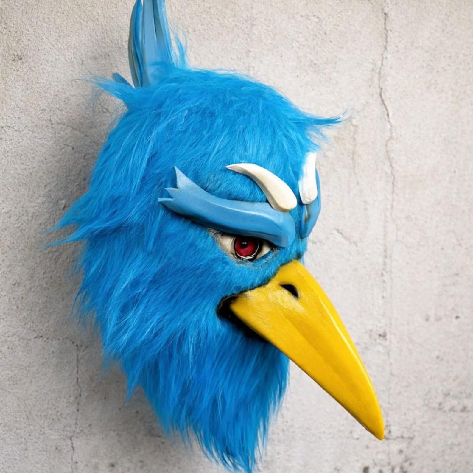 Subaku Mask Sunraku Inspired Cosplay Mask, Custom Handmade Blue Bird Mask, EVA ...