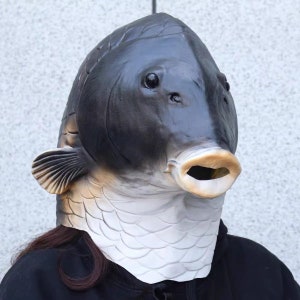 Handmade animal masks Fish head masks Hand cut rubber masks Funny masks Latex masks Mermaid monster image 1