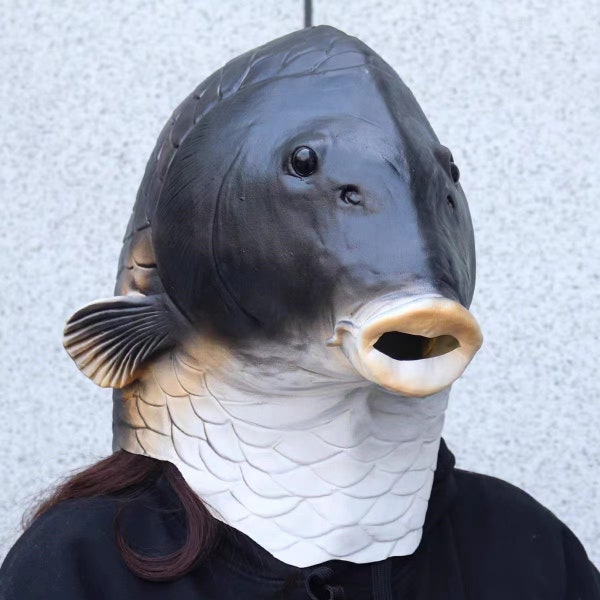 Masques animaux faits main Masques tête de poisson Masques en caoutchouc coupés à la main Masques rigolos Masques en latex Monstre sirène