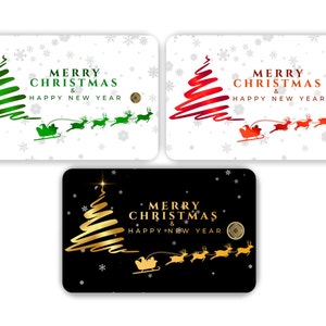 Emasin Rundform Goldbarren als Merry Christmas Geschenkkarten 0,05 Gramm 0,10 Gramm und 0,25 Gramm