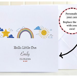 Carte Bonjour tout-petit | Personnalisation Carte de vœux personnalisée, Carte de vœux, Carte de vœux, Carte de vœux, Nouveau-né